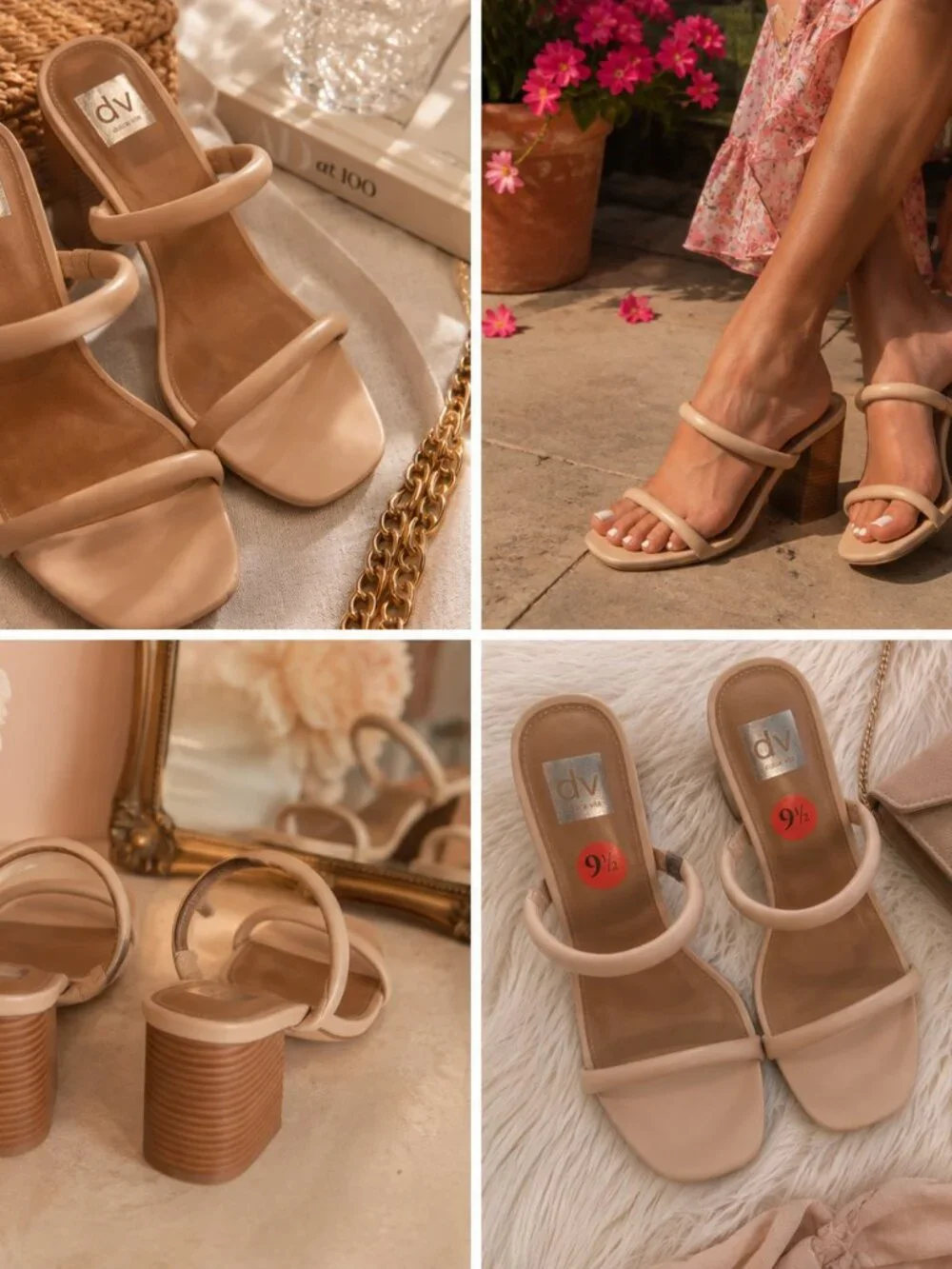 Dolce Vita Noles Cream Stella Block Heels 9.5 US